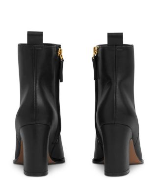 Women's Amy Almond Toe Taupe Block Heel Ankle Boots