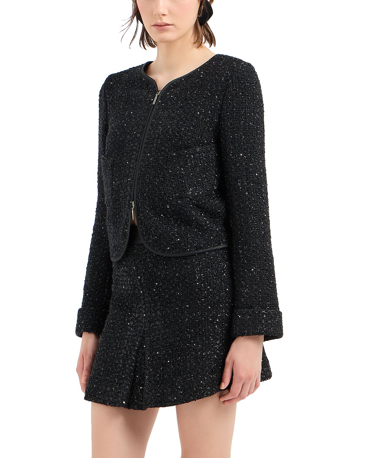 Emporio Armani Metallic Tweed Mini Skirt