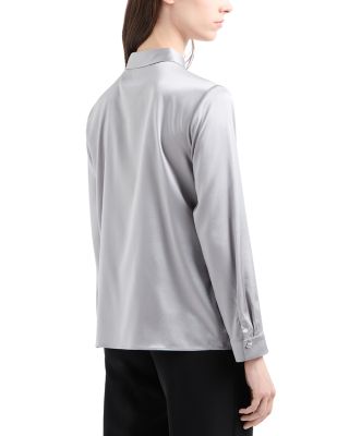 Button Up Shirt in Stretch Silk