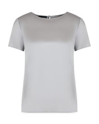 Short Sleeve Blouse in Stretch Silk