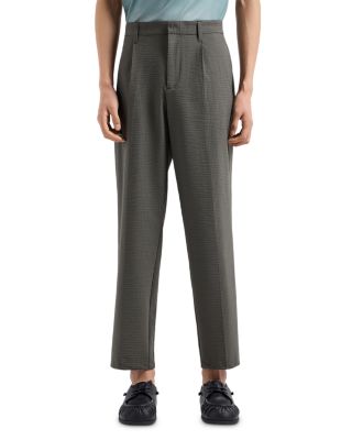 Emporio Armani - Technical Nylon Blend Seersucker Regular Fit Pleated Pants