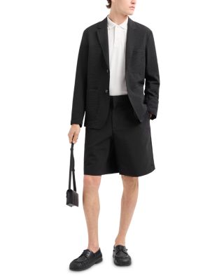 Technical Nylon Blend Seersucker Regular Fit Bermuda Shorts