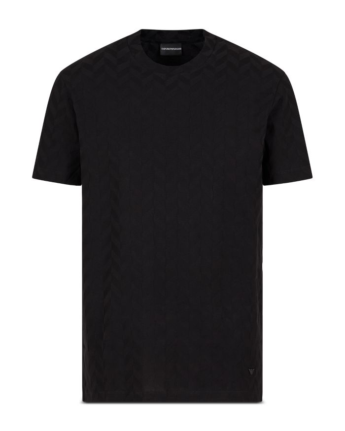Cotton Jersey Chevron Jacquard Tee