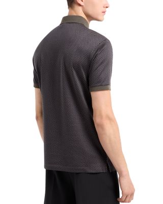Cotton Jersey Hexagon Jacquard Regular Fit Polo Shirt
