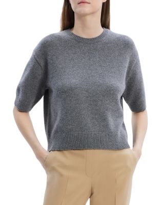 Cashmere Cropped Short Sleeve Sweater