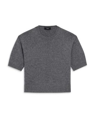 Cashmere Cropped Short Sleeve Sweater