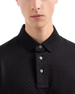 Cotton Jersey Diamond Jacquard Regular Fit Polo Shirt