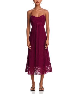 FARM Rio Lace Trim Midi Dress | Bloomingdale's