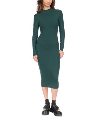 Michael Kors Wool Blend Mock Neck Midi Dress