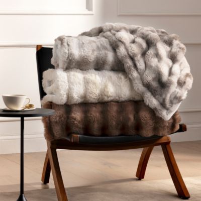 Heated Luxe Faux Fur Throw Blanket - Exclusive