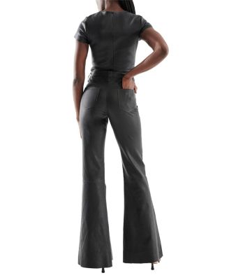 Robbie Stretch Leather Flares