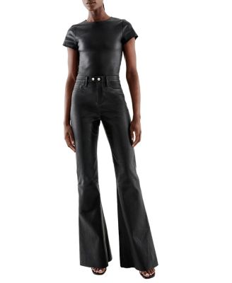 Robbie Stretch Leather Flares