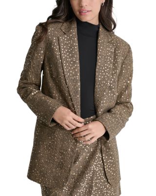 DKNY - Plaid Sequin Blazer