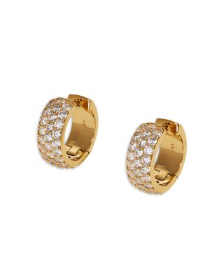 Nadri Pave Huggie Hoop Earrings in 18K Gold Plated