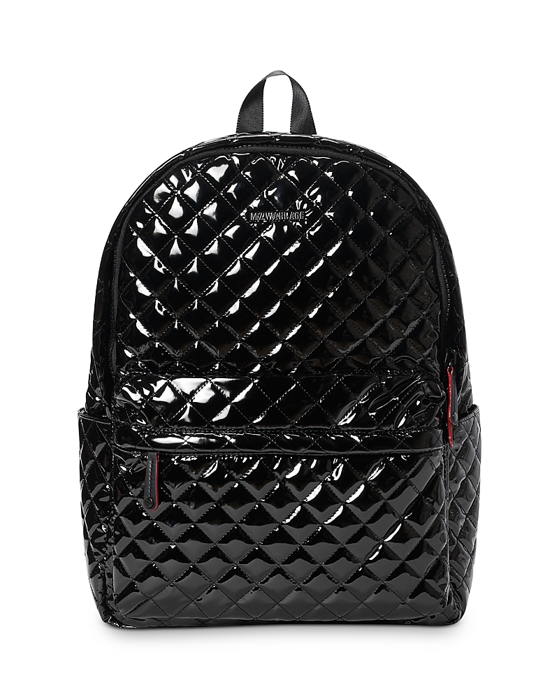 Mz Wallace Metro Backpack In Black Lacquer/matte Black