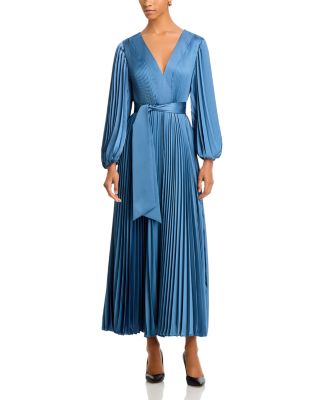 Nadie Solid Pleated Maxi Dress