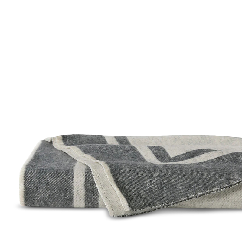 Sferra Viletta Cotton, Wool & Cashmere Blend Throw In Gray