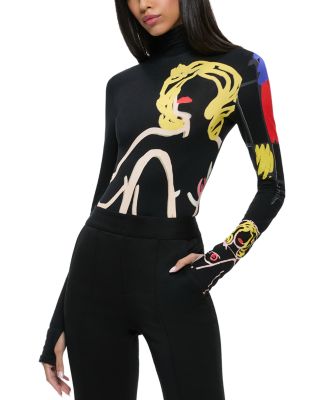 Alice and Olivia x Tom Wesselmann Delaina Long Sleeve Turtleneck