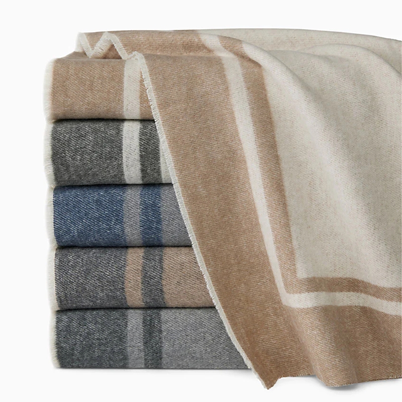 Sferra Viletta Cotton, Wool & Cashmere Blend Throw In Oat/beige