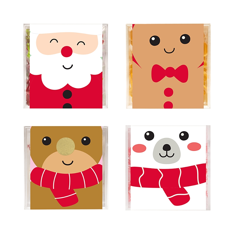 Sugarfina Santa and Friends Small Assorted Candy Cubes, Set of 4