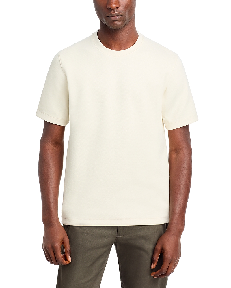 Theory Delroy Double Pique Regular Fit Polo Shirt In Winter White
