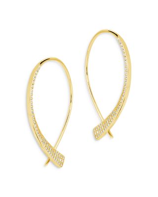 Carlotta Cubic Zirconia Threader Earrings in 14K Gold Plated