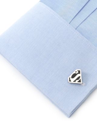 Superman Black Onyx Stainless Steel Cufflinks