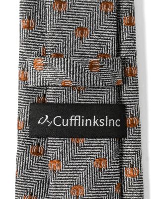 Holiday Pumpkin Herringbone Silk Tie