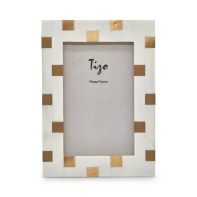 Tizo - Bone Resin/Brass Picture Frame, 8" x 10"