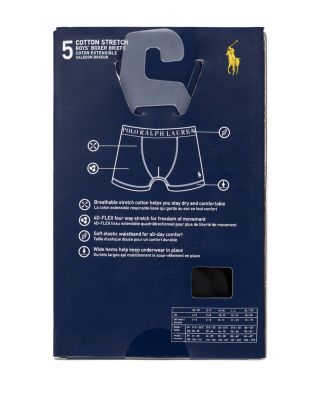 Boys' Cotton Stretch Jersey Boxer Briefs, Pack of 5 - Big Kid