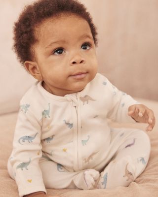 Unisex Dino Print Two Way Full Zip Footie Pajamas - Baby