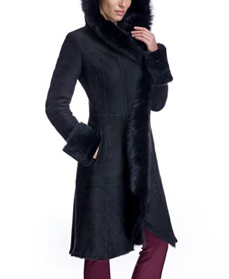 Hooded Shearling Coat
