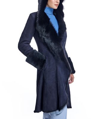 Hooded Shearling Coat
