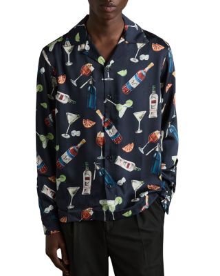 Reiss Tivo Long Sleeve Cocktail Print Shirt