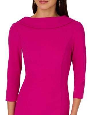 Adrianna Papell Rolled Neck Crepe Dress | Bloomingdale's