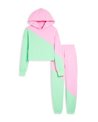 KatieJnyc Girls' Dylan Cropped Hoodie Sweatpants Set Wicked