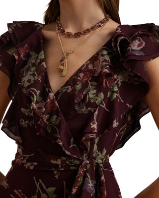 Ralph Lauren Floral Ruffle Trim Georgette Gown | Bloomingdale's