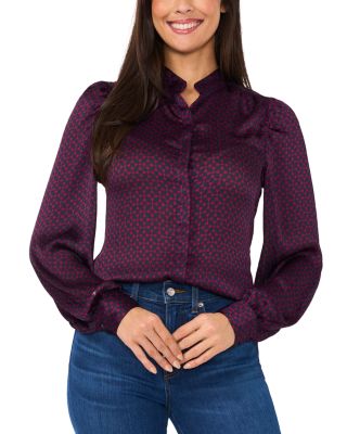 CeCe - Printed Long Sleeve Blouse