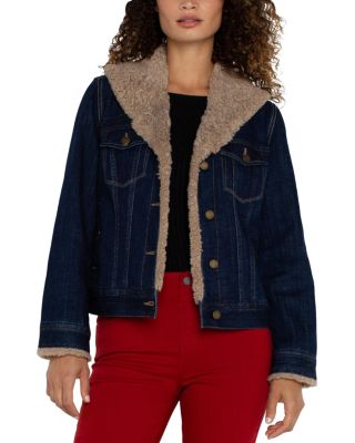 Liverpool Los Angeles - Faux Fur Collar Trucker Jacket