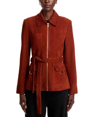 Suede Zip Front Jacket | Blue main image 1