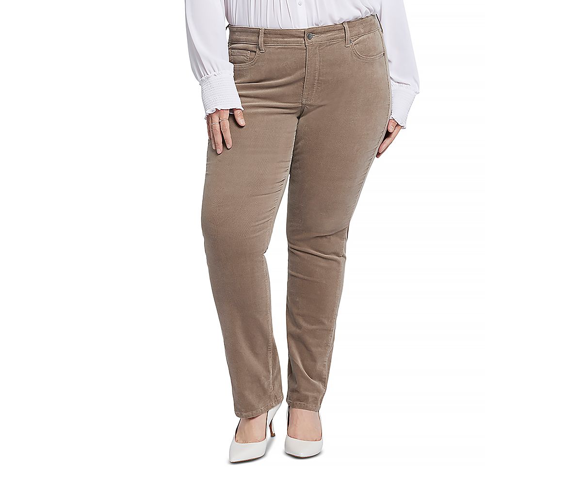 Nydj Plus Marilyn Straight Leg Corduroy Pants