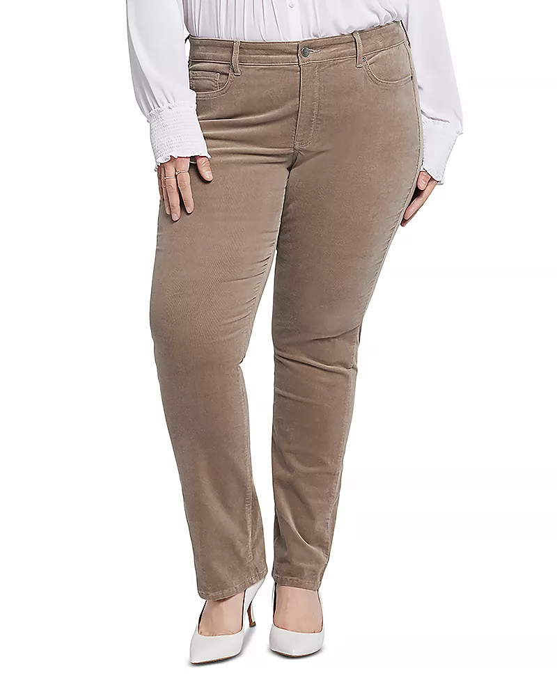 Nydj Plus Marilyn Straight Leg Corduroy Pants