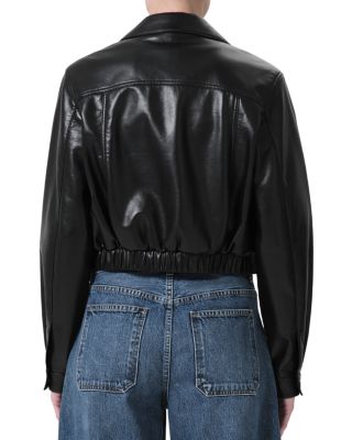 x Shoreditch Ski Club Essie Leather Cropped Jacket