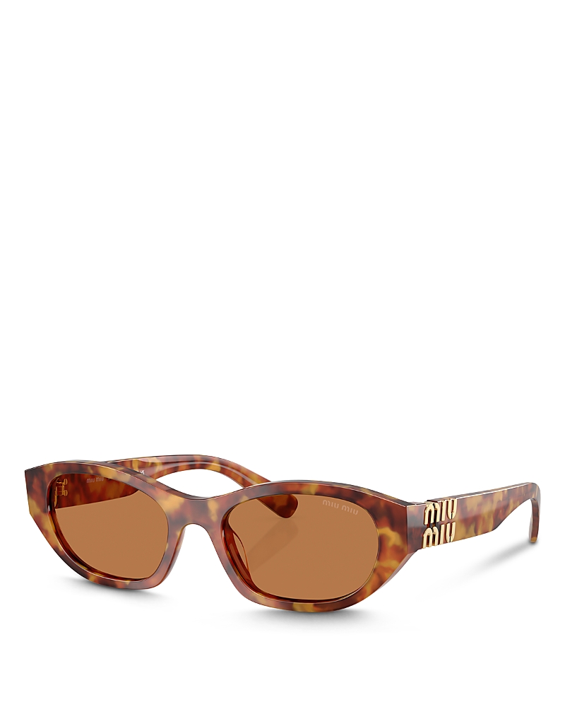 Miu Miu Oval Sunglasses In Brown
