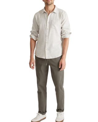 Cotton Stretch Stripe Regular Fit Button Down Selvage Shirt