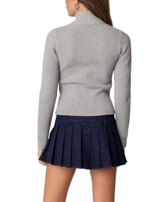 89 High Neck Zip Up Cardigan