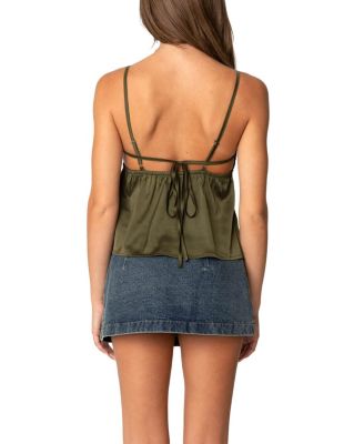 Blanca Satin Lace Trim Tank Top