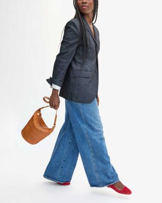 Petite Jeanne Woven Leather Bucket Bag