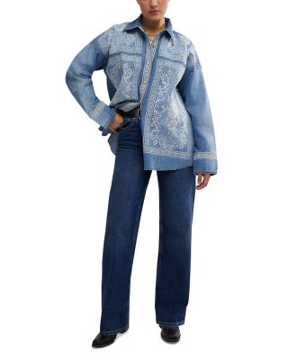 新品mame Embroidered Denim Top MOTHER All My Eyes embroidered denim shirt | NET-A-PORTER
