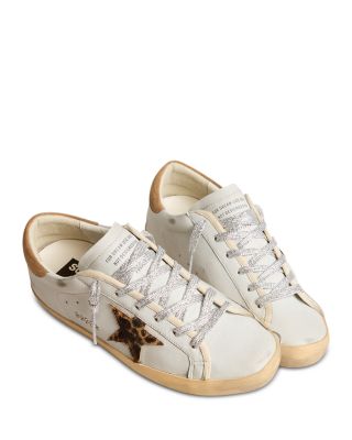 Women's Super Star Leopard Print Calf Hair Sneakers